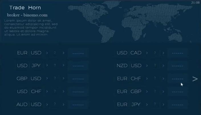 интерфейс Trade horn