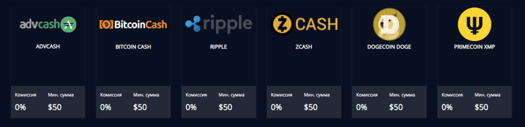 ввод средств