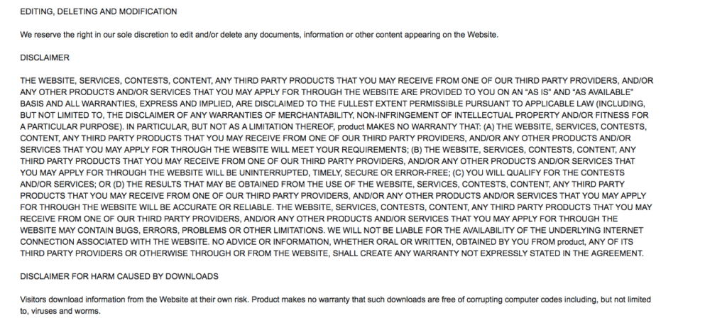 отказ от ответственности