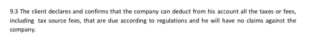 условия о налогах