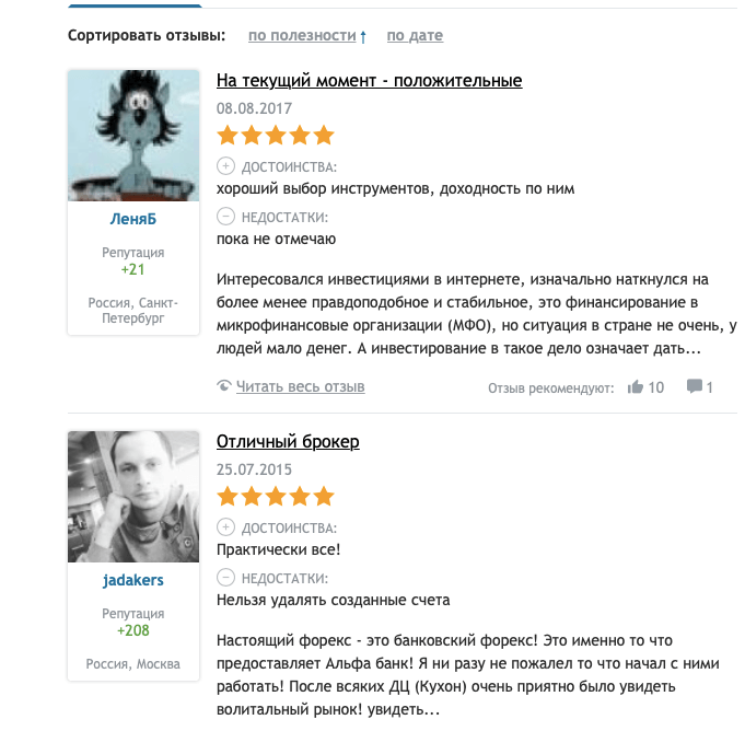 отзывы трейдеров