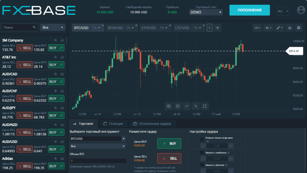 демо счет фхбазе