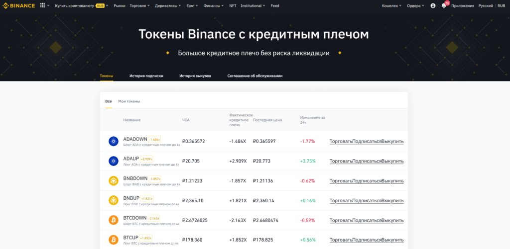 токены бинансе