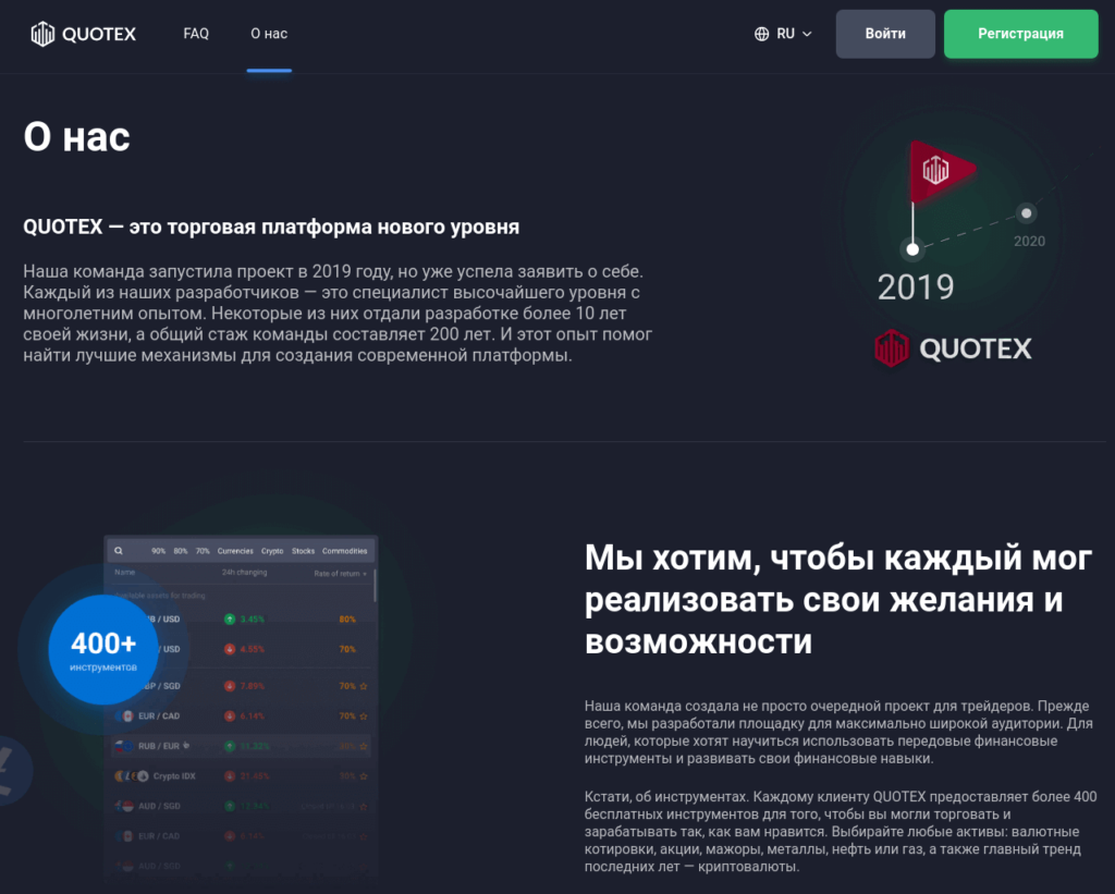 о брокере квотекс