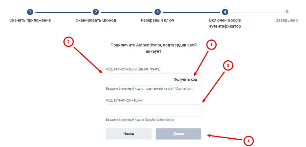 подключение гугл аутентификатора
