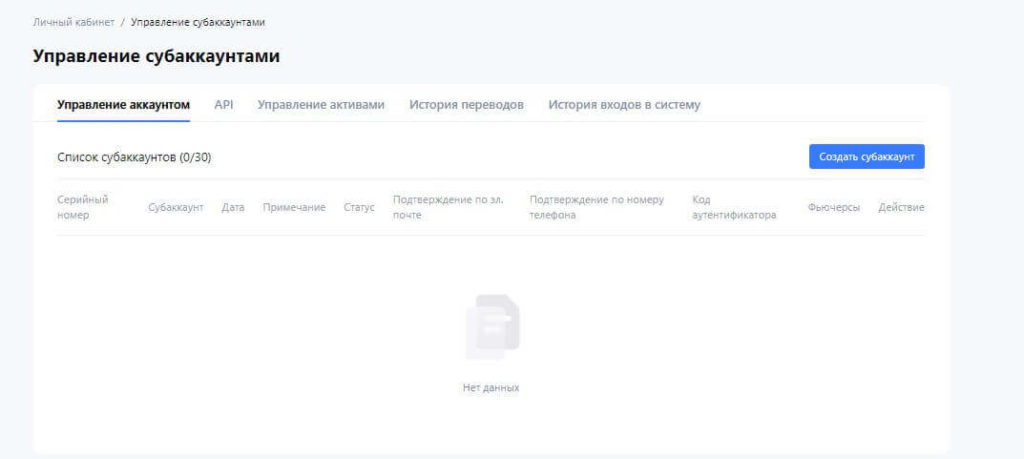 субаккаунт мекс