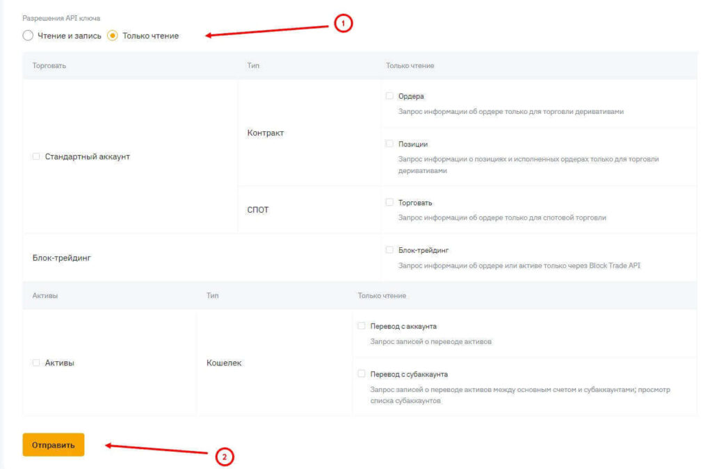 разрешение апи