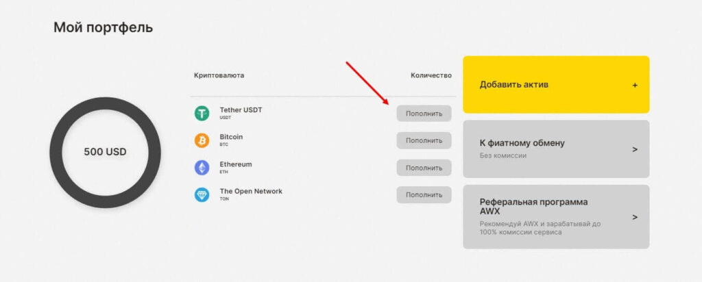 перевод внутри биржи