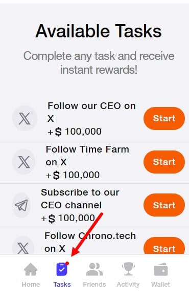 задания time farm